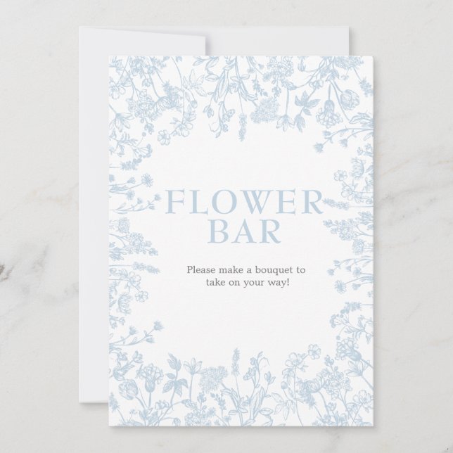 Blue Chinoiserie Floral Bridal Shower Invitation,  Invitation (Front)