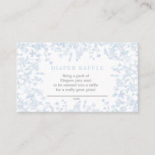 Blue Chinoiserie floral diaper raffle card, game Business Card