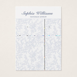 Blue Chinoiserie Floral Earring Display Card