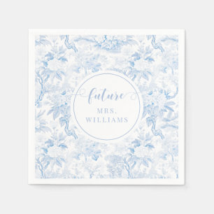 Blue Chinoiserie Floral Future Mrs Bridal Shower Napkin
