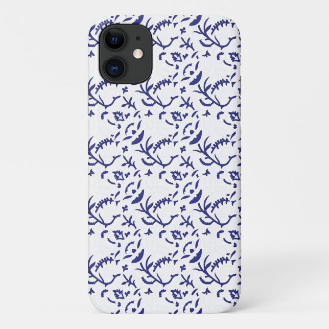 Blue Chinoiserie Floral Phone Case (Back)