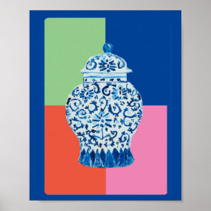 Blue Chinoiserie Ginger jar jars art print