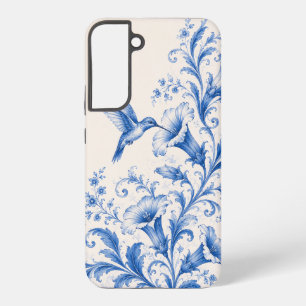 Blue Chinoiserie Hummingbird Phone Case