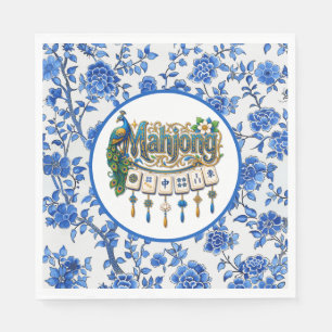 Blue Chinoiserie Mahjong Napkin