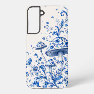 Blue Chinoiserie Mushroom Floral Phone Case