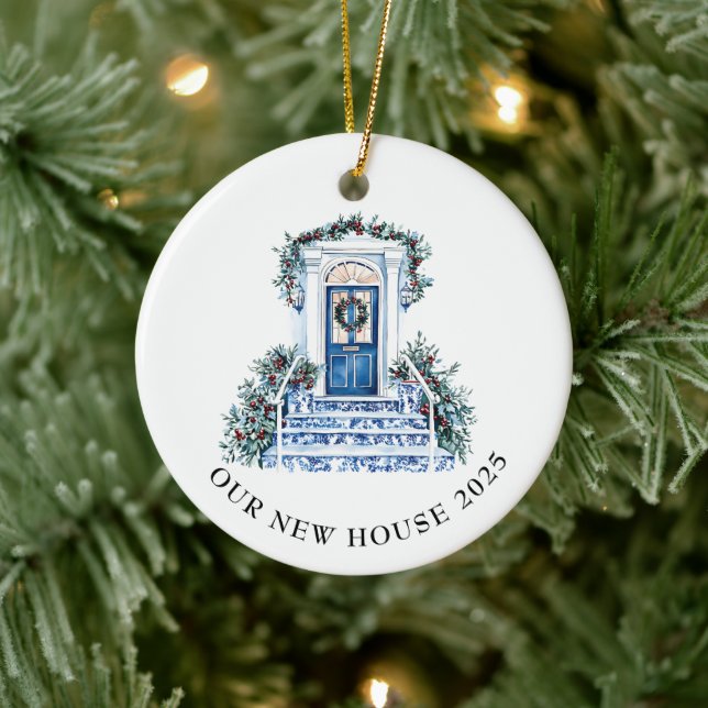 Blue Chinoiserie New House Christmas Ceramic Tree Decoration (Tree)