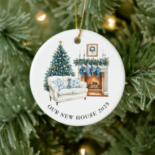 Blue Chinoiserie New House Christmas Ceramic Tree Decoration