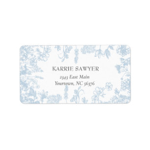 Blue Chinoiserie Return address label