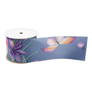 Blue Chinoiserie Satin Ribbon