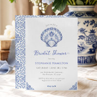 Blue Chinoiserie Seashell Bridal Shower