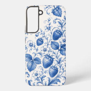 Blue Chinoiserie Strawberry Floral Phone Case