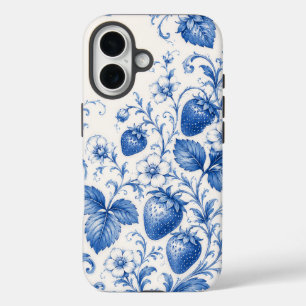 Blue Chinoiserie Strawberry Floral Phone Case