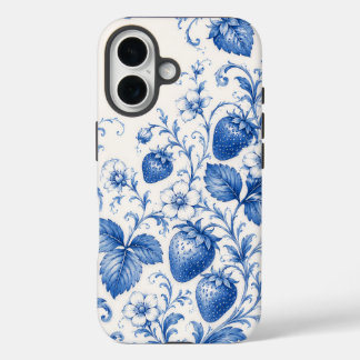 Blue Chinoiserie Strawberry Floral Phone Case