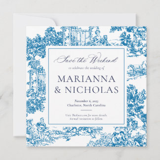 Blue Chinoiserie Style Wedding Save the Date