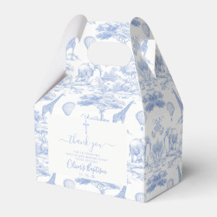 Blue Chinoiserie Toile de Jouy thanks Baby Shower  Favour Box