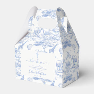 Blue Chinoiserie Toile de Jouy thanks Baby Shower Favour Box