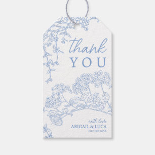 Blue Chinoiserie Toile de Jouy Wedding Program Gift Tags