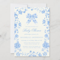 Blue Chinoiserie Vintage Floral BabyShower