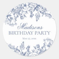 Blue Chinoiserie Vintage Floral Baptism Envelope