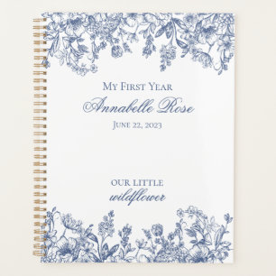 Blue Chinoiserie Vintage Floral My First Year Planner