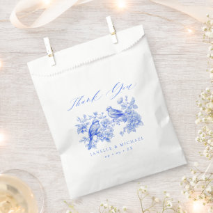 Blue Chinoiserie Vintage Love Birds Wedding Favour Bags
