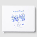Blue Chinoiserie Vintage Love Birds Wedding Guest Book<br><div class="desc">French Blue Floral Chinoiserie Vintage Love Birds Wedding Guest Book . Personalise with your monogram and wedding date.</div>