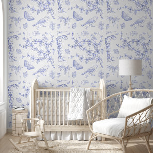 Blue Chinoiserie Vintage Oriental Peel and Stick Wallpaper