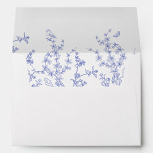 Blue Chinoiserie Wedding Invitation Envelope