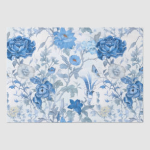 Blue Chinoiserie Wild Flower Tissue Paper