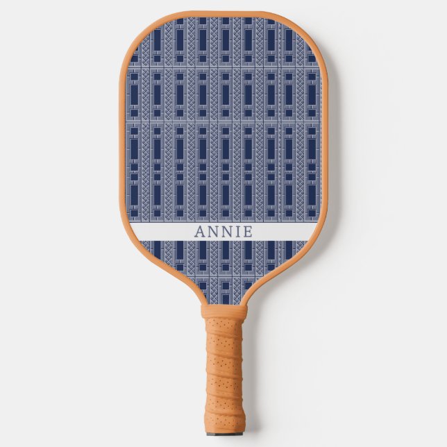 Blue Chinoisserie Personalised Pickleball Paddle (Front)