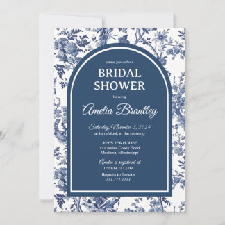 Blue Chinoserie Invitation Bridal Shower