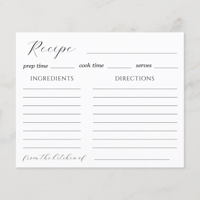 Blue Chinoserie Recipe Card (Front)