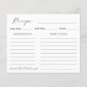 Blue Chinoserie Recipe Card