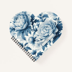 Blue Chinoserie Wild Flowers Notebook