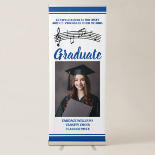 Blue Choir Photo High School Graduation Party Retractable Banner