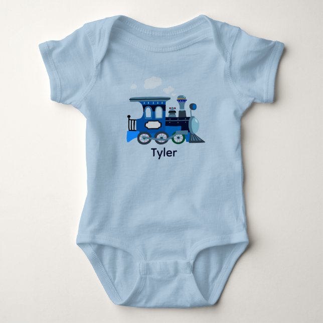 Blue Choo Choo  Baby Bodysuit (Front)