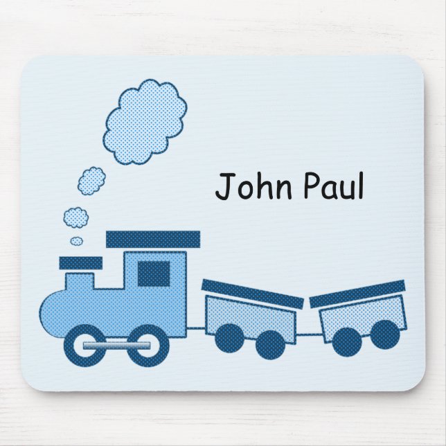 Blue Choo Choo Train Mouse Mat (Front)