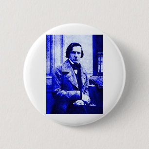 Blue Chopin 6 Cm Round Badge