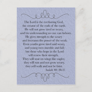 Blue Christian Bible Verse Postcard
