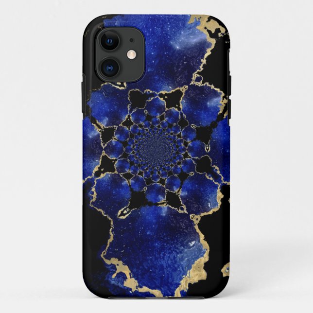 Blue Christian Cross Agate Slices Case-Mate iPhone Case (Back)