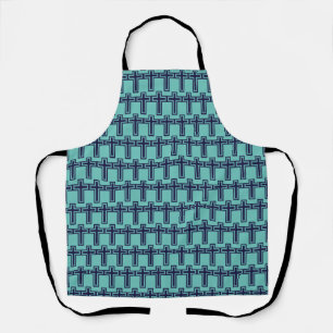 Blue Christian cross different variants Apron