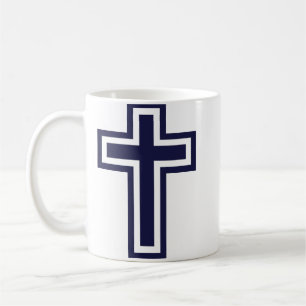 Blue Christian cross different variants Coffee Mug