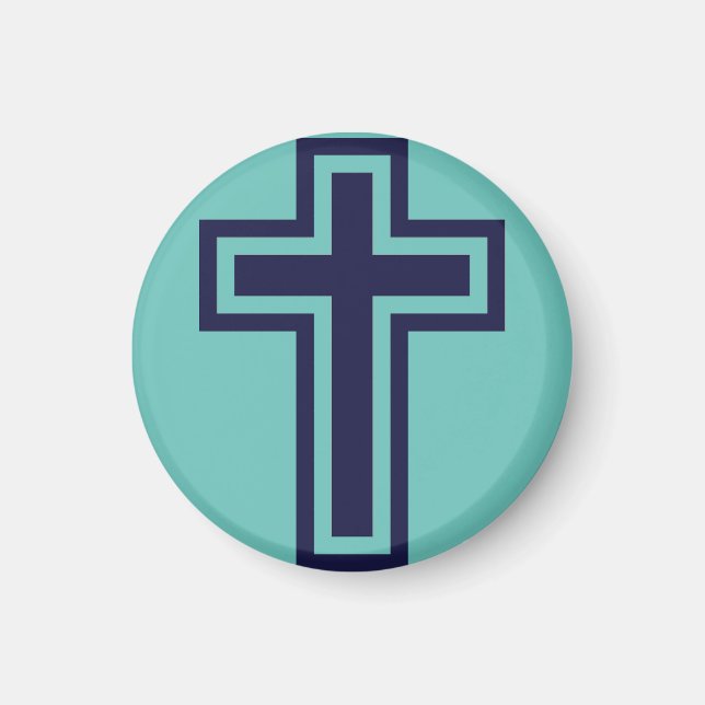 Blue Christian cross different variants Magnet (Front)