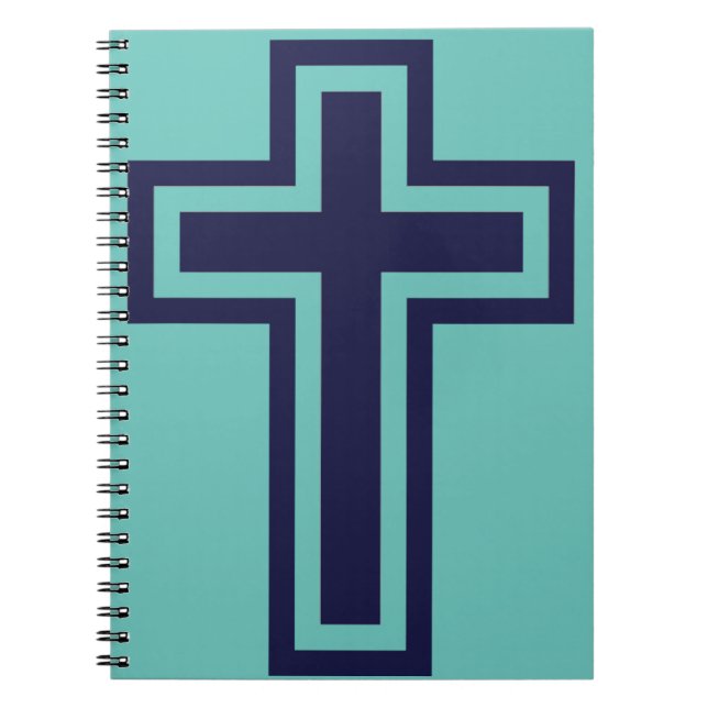 Blue Christian cross different variants Notebook (Front)