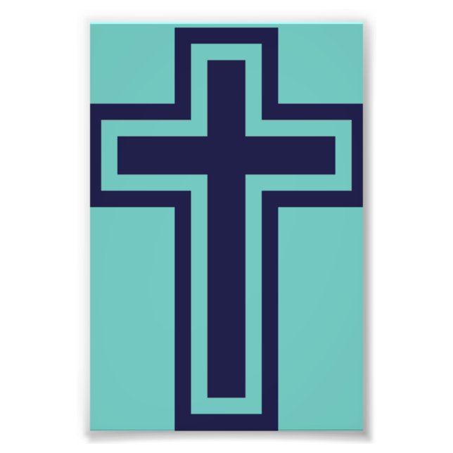 Blue Christian cross different variants Photo Print (Front)