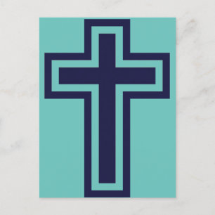 Blue Christian cross different variants Postcard