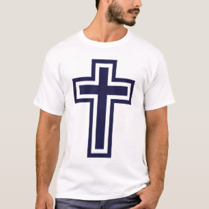 Blue Christian cross different variants T-Shirt