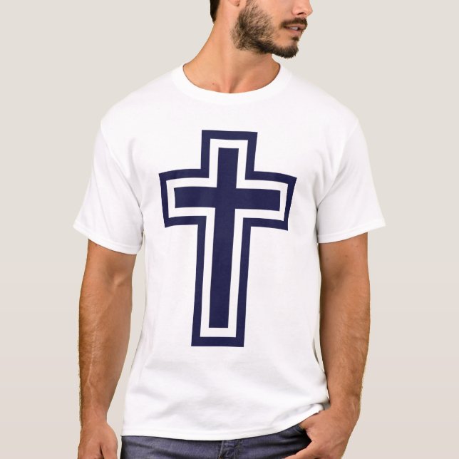 Blue Christian cross different variants T-Shirt (Front)