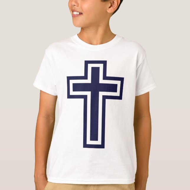 Blue Christian cross different variants T-Shirt (Front)