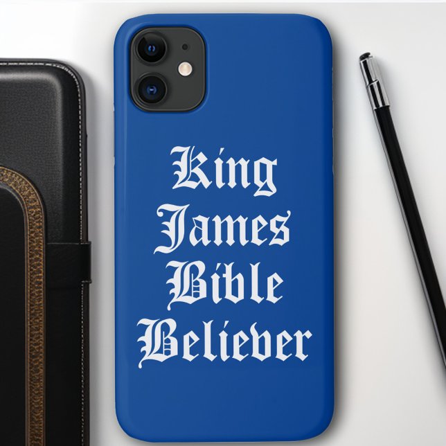  Blue Christian Faith King James Bible Believer Case-Mate iPhone Case (Creator Uploaded)